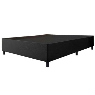 Imagem de Cama Base Casal Queen 1,58m Suede Marsala Preto