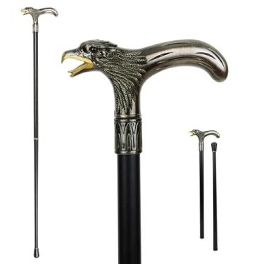 Imagem de Bengala de viagem de metal prata American Bald Eagle T com cabo de 2 peças