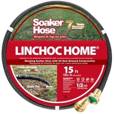 Imagem de LINCHOC HOME Mangueira de imersão de latão sólido de 1/2 polegada | Mangueira de jardim resistente à prova de vazamento para jardins, gramados e paisagismo | Design ecológico flexível (15 pés)