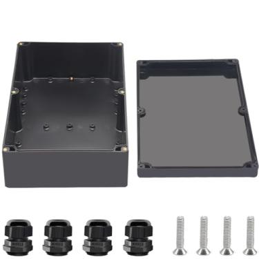 Imagem de Otdorpatio Project Box ABS Preto Caixas Elétricas IP67 Caixa Impermeável Externa Caixa de Junção Eletrônica Caixa de Alimentação com Glândulas de Cabo para Projeto DIY 10,4 x 7,2 x 3,7 polegadas (263