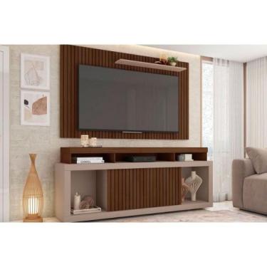 Imagem de Home p/ TV até 60 Pol New Oscar c/ Rodízios 180x174cm Fendi/Havana - C