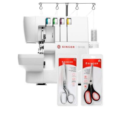 Imagem de Kit Máquina Overloque S0105 + Tesoura 8" Tecido e Tesoura Multiuso Preta