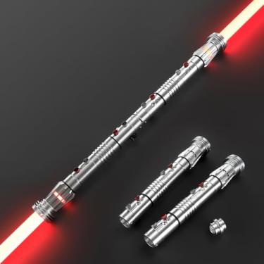 Imagem de DAMIENSABER Upgrade RGB3.0 Smooth Swing Light Saber Double Blades,Motion Control Dueling Light Saber 16 Sound Fonts Light Sabers with Infinite Color and 16 Solid Color, Metal Hilt for Adult