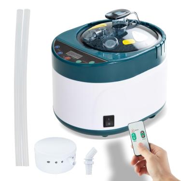 Imagem de Duthss Vaporizador de sauna, vaporizador de sauna portátil de grande capacidade de 4 litros, gerador de vapor para sauna, panela a vapor para sauna doméstica com visor de tempo, caixa de ervas com