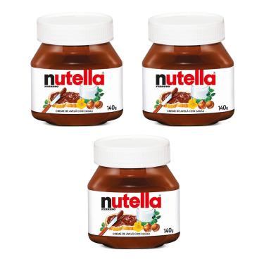 Imagem de Kit 3 Creme Avelã Nutella Ferrero 140g cada