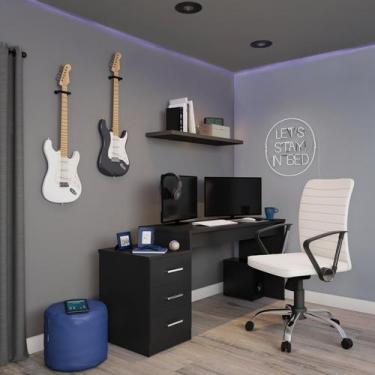 Imagem de Cadeira de Escritório Diretor Giratória Breda Branca - Mobly