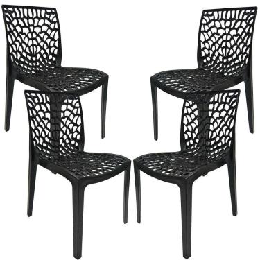Imagem de Kit 04 Cadeiras Sala De Jantar Gruvyer F03 Preto