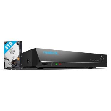 Imagem de REOLINK 4K PoE 16 canais PoE NVR, gravador de vídeo do sistema de câmeras de segurança doméstica para câmeras IP Reolink, disco rígido pré-instalado de 3 TB (até 12 TB), gravação de vigilância 4K/5MP/4MP/HD 24/7, RLN16-410
