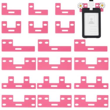 Imagem de PH PandaHall 18 peças, 6 estilos, topo de crachá, porta-cartão de acrílico, rosa para crachá de identificação, suporte de alfinete, vertical e horizontal para enfermeiras e médicos