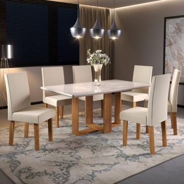Imagem de Conjunto Sala De Jantar Com Cadeiras Vênus Billion Viero Mel/Bege/Off White