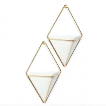 Imagem de Conjunto De Vaso De Parede 2 Peças Branco Trigg - Umbra