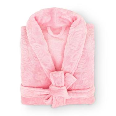 Imagem de Roupão Feminino Adulto Lady Microfibra Flannel Appel Rosa Gloss - P