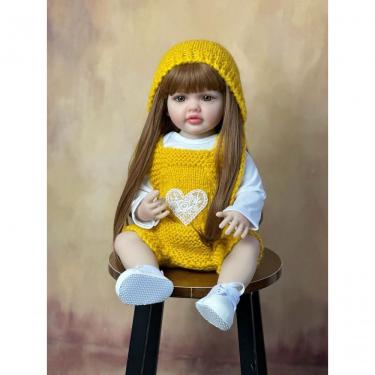 Imagem de Bebê Reborn Menina Boneca De Silicone Macio Longo Cabelo Castanho Color Xiaoningmeng