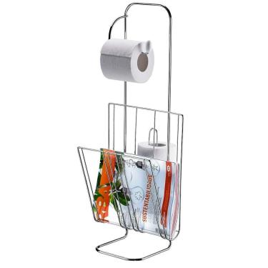 Imagem de Porta Papel Higiênico Com Revisteiro Utimil Em Aço Cromado Cromado