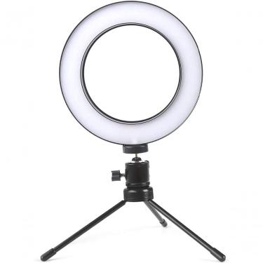 Imagem de Ring Light 16Cm Led Bicolor Dimmer C/Tripé Blog Make Up I20