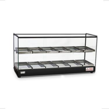 Imagem de Estufa Vitrine Aquecedor Salgados Dupla 12 Bandejas Led 127v