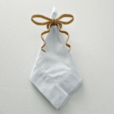 Imagem de Porta Guardanapo Laço Veludo Estruturado - Decor Madame Blue, Bege