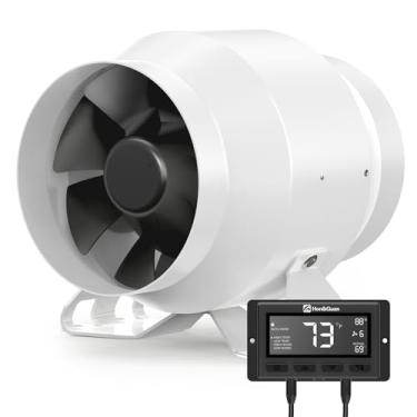 Imagem de Hon&Guan Ventilador De Duto Em Linha Pro 4" - 212 Cfm Com Motor Ec Silencioso E Controlador Inteligente Temperatura Umidade, Ventilação Exaustão Para Aquecimento Resfriamento, Tendas Cultivo, Hidrop