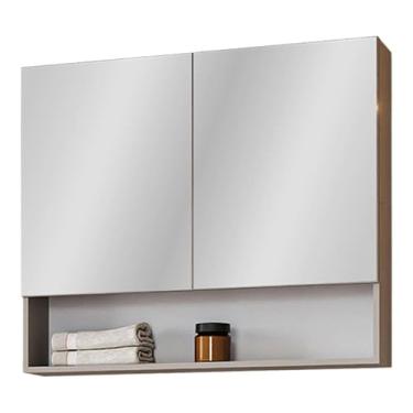 Imagem de Espelheira Armário Com Prateleira e Espelho Multiuso Para Banheiro