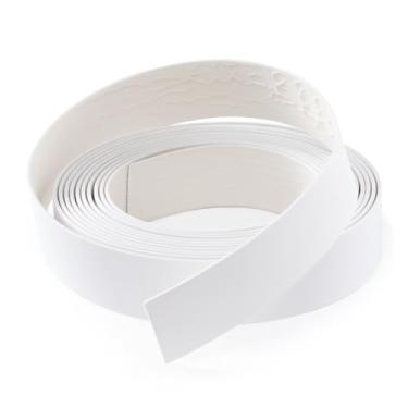 Imagem de FAKILO Borda de borda de PVC 2,5 cm x 3 m branca com adesivo hot melt pré-colado para acabamento de fita de borda para consertos de madeira compensada de armário e restauração de móveis
