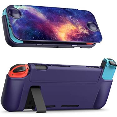 Imagem de FINTIE Capa Para Nintendo Switch - Flip [Proteção De Tela] Protetora Fina Tpu Macio Com Frontal Destacável Magneticamente E Pegada Ergonômica 2017 Tela Sensível Ao Toque 6,2" (Galaxy)