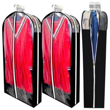 Imagem de homeminda Bolsas Para Vestidos Longos Com Reforço De 6,3", Cabide Transparente 50", Capas E Protetor Zíper Lateral, Sobretudo, Calças, Suéter, 3 Pacotes