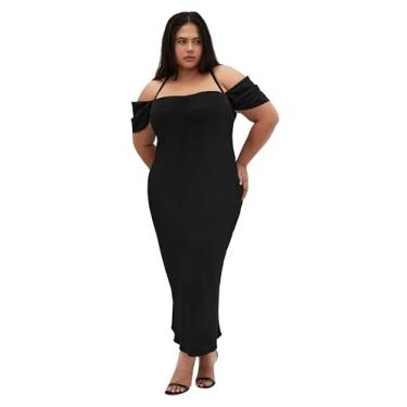 Imagem de City Chic Vestido feminino plus size - Cady Slip, Preto, 46
