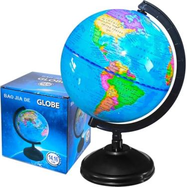 Imagem de Jgalnim Globo Terrestre Geográfico De 6'', Globos Educativos Infantis Com Suporte, Mapa Giratório Decorativo, Político Para Sala Aula Infantil, Ensino Geografia, Quarto Infantil