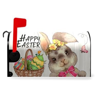 Imagem de Dacawin Capa Para Caixa De Correio Coelho Da Páscoa, Fofo E Ovos, Embalagem Magnética, Borboletas, Flores, Correio, Decoração, Jardim, Quintal, Área Externa, Tamanho Padrão 21" X 18"