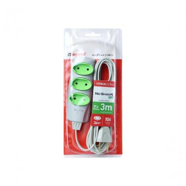 Imagem de Extensao Noshock 90 Pl 2x0,75 2p 10a Cinza 3 Metros Dn1469