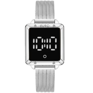 Imagem de Relógio Euro Feminino Fashion Fit Led Prata - Eumd2404ae-4k Relógio Euro Feminino Ff Le...