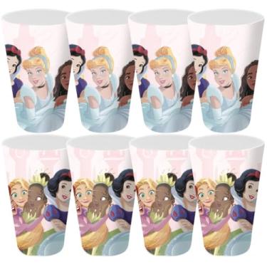 Imagem de Yangzi, Kit 8 Copos Festa Infantil Melamina Rosa Princesas Disney 300ml - Tuut