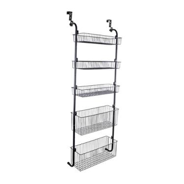 Imagem de SiaBiced Organizador de porta para pendurar temperos, cesto suspenso de fácil instalação para sala de jogos, Preto