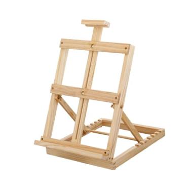Imagem de rockible Cavalete de mesa suporte de mesa cavalete portátil multifuncional suporte para livro pintura display cavalete prancheta para estudantes de arte, Cor de Madeira