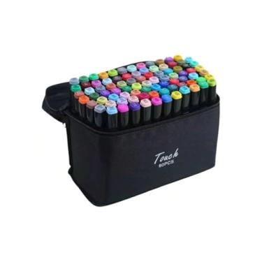Imagem de Marcadores de ponta dupla de álcool de 80 cores, canetas marcadoras de arte com porta-canetas, conjunto de marcadores permanentes de esboço para crianças, adultos, colorir, pintar, esboçar,