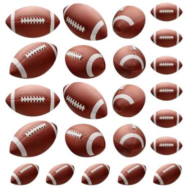 Imagem de WOYINIS Decalques de parede de futebol, adesivos de bola esportiva, faça você mesmo, decalque de arte de vinil removível para decoração de carro, parede, janela, laptop, geladeira (marrom)