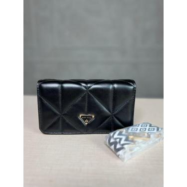 Imagem de Bolsa Feminina Média Transversal Fechamento Duplo Sintético - MissDong