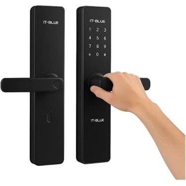 Imagem de Fechadura Digital para Porta de Vidro com Senha e Biometria – Segurança e Praticidade de Alto Nível