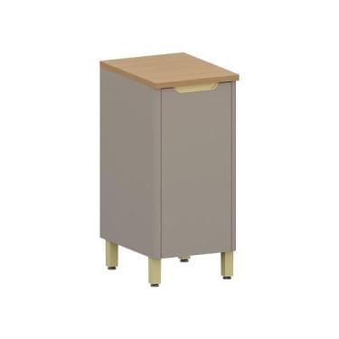 Imagem de Balcão de Cozinha 40cm 1 Porta com Tampo Lumina Luciane Móveis, Cinamm