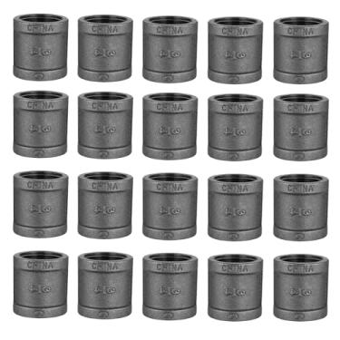 Imagem de Home TZH Acoplamento de encaixe de tubo de 0,9 cm, 20 unidades de acoplamento de tubo fundido de ferro maleável para suporte de prateleira vintage Steam-punk DIY para decoração de tubos de encanamento