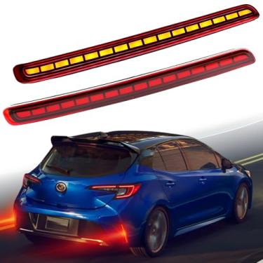 Imagem de ZDEERAOTO Kit de recursos de luz refletora de para-choque traseiro DRL para Toyota Corolla Hatchback 2019-2025 Lâmpada traseira, painel refletor traseiro de LED, 2 peças (vermelho)