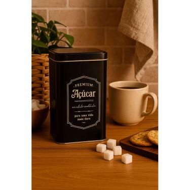 Imagem de Lata De Metal Buono Decorativas Com Tampa Hermética  - Açucar