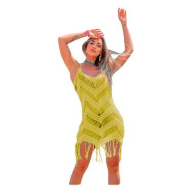 Imagem de Saída De Praia Vestido Tricot Trico Grazi Biquini - EUC STORE, Amarelo