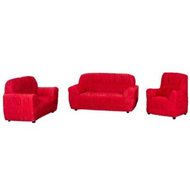 Imagem de Jogo Capa De Sofá Protetora 3,2 E 1 Lugares Elasticada Malha Gel - ARE