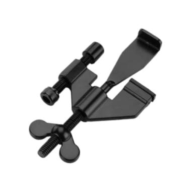 Imagem de IEUDNS Trava de porta portátil, batente de porta, estável, ajustável para segurança residencial, dispositivo de segurança para hotel, viagem, dormitório, Preto