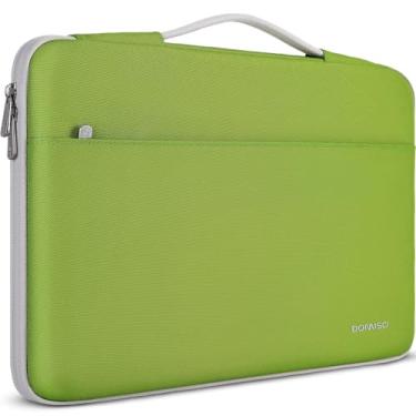 Imagem de DOMISO Capa protetora para laptop de 17,3 polegadas compatível com HP Pavilion Envy 17/Lenovo IdeaPad/Acer/ASUS/Dell/Alienware/LG Gram, bolsa de computador resistente à água com alça, verde macio