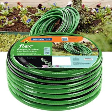 Imagem de Mangueira Flex Tramontina 20 Metros Verde em PVC 4 Camadas Listrada Es