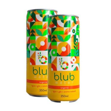 Imagem de Kit 2 Água Blub Sabor Tangerina Gaseificada Lata 350ml