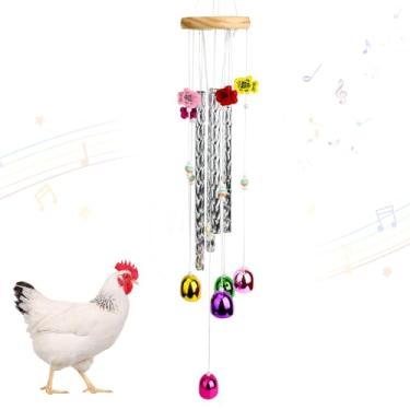 Imagem de lasuroa Brinquedos Galinheiro, Móbiles Sonoros de Enriquecimento Acessórios Interativos Decoração Parede para Aves Papagaios Agapornis