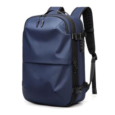 Imagem de Asixxsix Mochila a Vácuo, Mochila de Viagem a Vácuo Expansível, Separação Seca de Chuva à Prova de Chuva, Carregue Mochilas Com Compartimento de Sapatos, Bolsas de Compressão Casual Daypack (Azul)